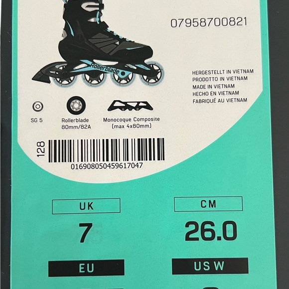 Women's Black and Blue Rollerblades - Picture 4 of 4